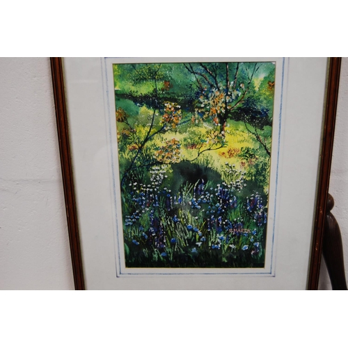 28 - Group of modern pictures and watercolours to include a woodland watercolour by Reg Marsh and another... 