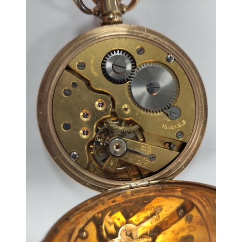 306 - Late Victorian silver-cased pocket watch with white metal albert chain and another rolled gold pocke... 