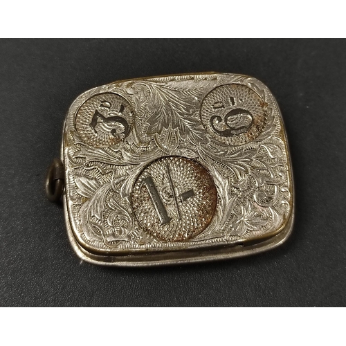 318 - Late Victorian lady's open faced silver pocket watch and a coin box.