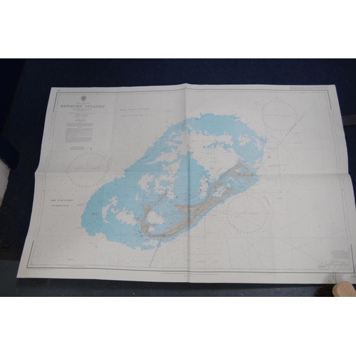 34 - Loose unframed marine charts to include Bermuda, The Western Part of the Solent, South East Coast of... 