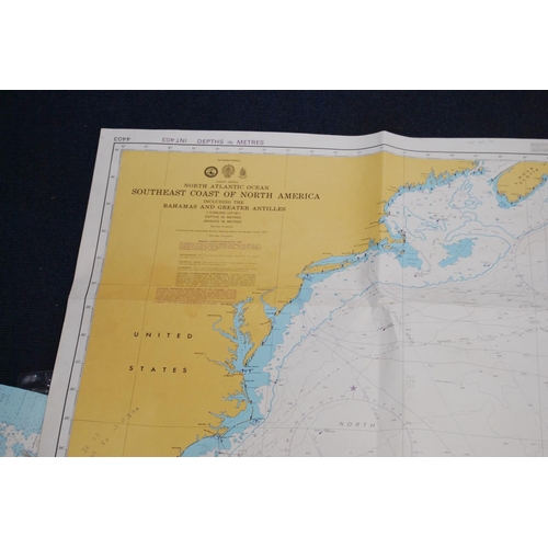 34 - Loose unframed marine charts to include Bermuda, The Western Part of the Solent, South East Coast of... 