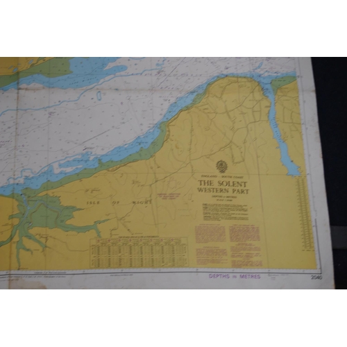 34 - Loose unframed marine charts to include Bermuda, The Western Part of the Solent, South East Coast of... 