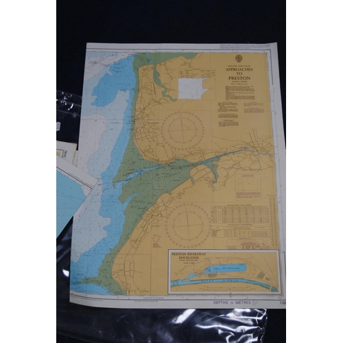 34 - Loose unframed marine charts to include Bermuda, The Western Part of the Solent, South East Coast of... 