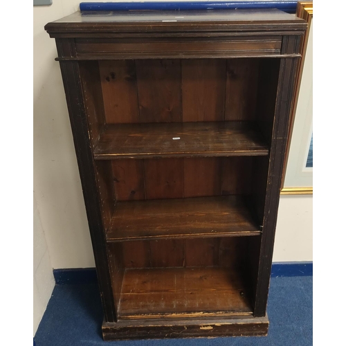 402 - Stained pine open bookcase.