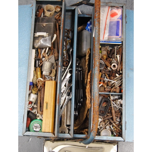 43 - Toolbox containing spanners, accessories etc., and a boxed Technic bottle opener.