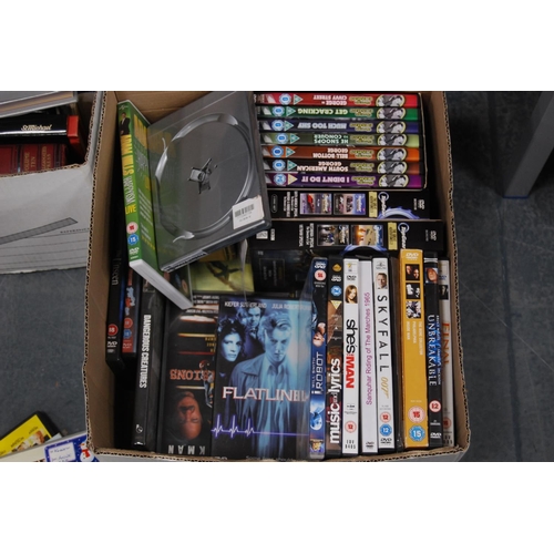 57 - Carton containing assorted DVDs to include TV series and movies.