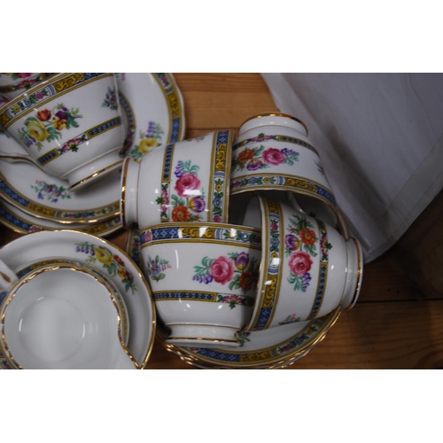 82 - Set of six Coalport cabinet or fruit plates with floral decoration and a Grosvenor part coffee set.&... 