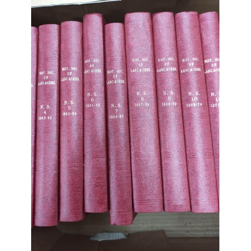 15 - HISTORIC SOCIETY OF LANCASHIRE & CHESHIRE.  Transactions, New Series. Vols. 1 to 13. R... 