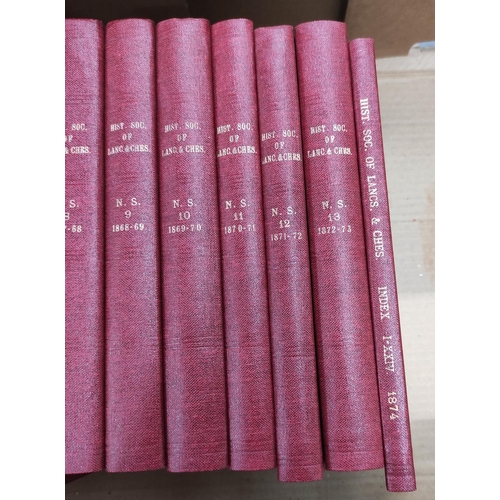 15 - HISTORIC SOCIETY OF LANCASHIRE & CHESHIRE.  Transactions, New Series. Vols. 1 to 13. R... 