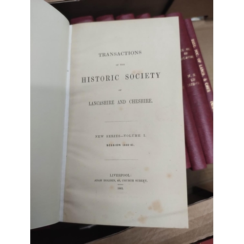 15 - HISTORIC SOCIETY OF LANCASHIRE & CHESHIRE.  Transactions, New Series. Vols. 1 to 13. R... 