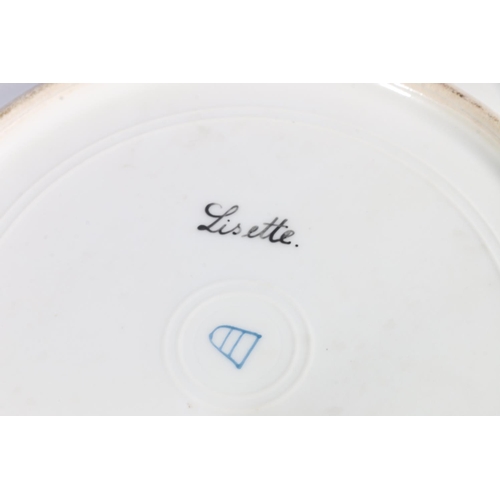 182 - Pair of Vienna porcelain cabinet plates, titled 'Gute Nacht' and 'Lisette', blue beehive mark to the... 