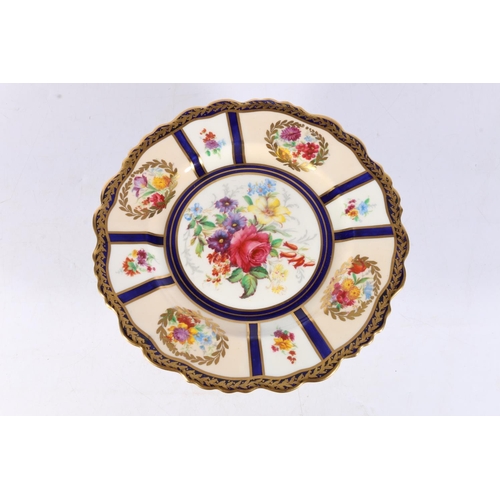 190 - Paragon fine bone china pedestal comport with floral and gilt decoration, 22cm diameter.