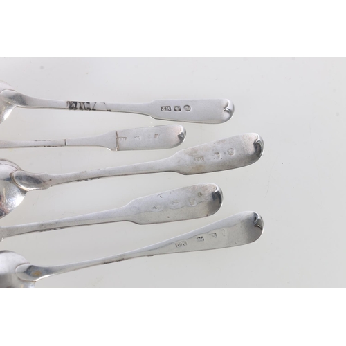 84 - Five Scottish provincial silver teaspoons, maker James Robertson, Perth, 67g.