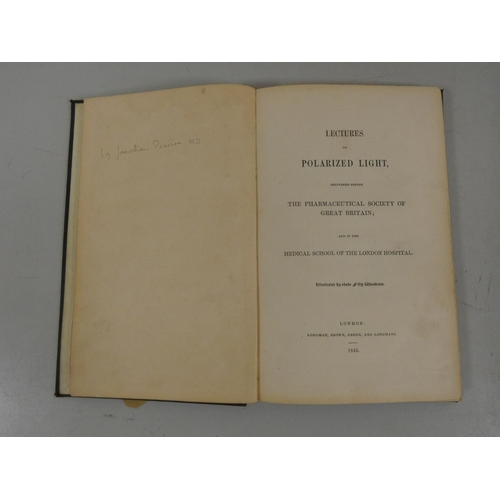 214 - LECOUNT LIEUT. PETER.  Experiments on the Polarization & Inflection of Light. 117pp. T... 