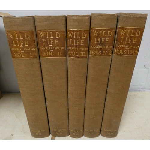 63 - ENGLISH DOUGLAS (Ed).  Wild Life, An Illustrated Monthly. Vols. 1 to 7 in five. Tipped in ... 