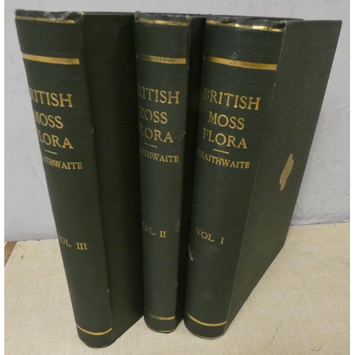 64 - BRAITHWAITE R.  The British Moss-Flora. 3 vols. Many plates. Royal 8vo. Orig. green cloth.... 