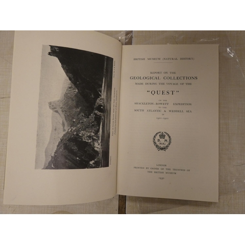 66 - BRITISH MUSEUM (Pubs).  Report on the Geological Collections Made During the Voyage of the 