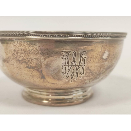 25 - Silver hemispherical bowl 1873, 117g / 3½oz.