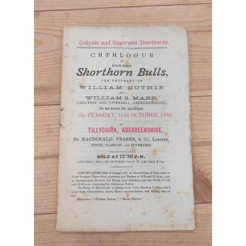 132 - Shorthorn Sale Catalogues.  Sale for John B. Booth, Killerby, annotated with prices, Octob... 