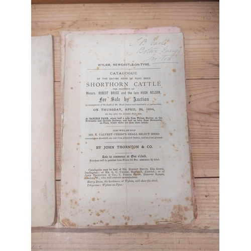 133 - Shorthorn Sale Catalogues for Hartforth, Stoneytown, Wylam, Aldborough & Gainford. 1890's-1... 