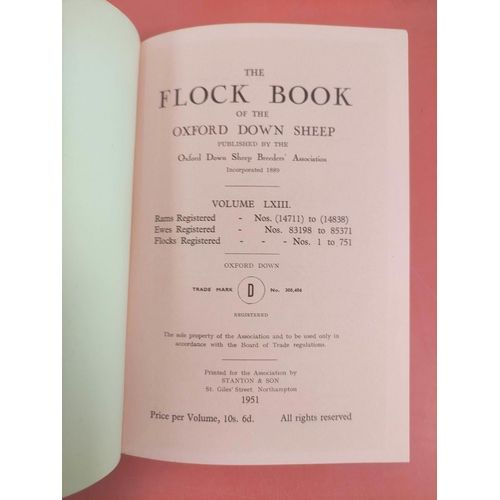 136 - Oxford Down Sheep Breeders Association.  Flock Book. A run from 1951 to 1968/69, lacking 1961. 14 vo... 