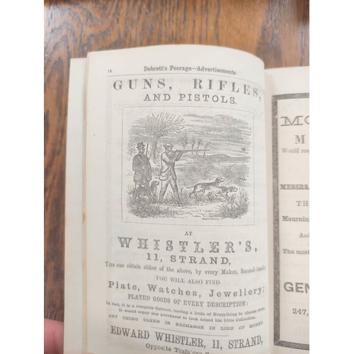 220 - DEBRETT (Pubs).  Illustrated Peerage. Eng. arms & adverts. Orig. red cloth. 1865.... 