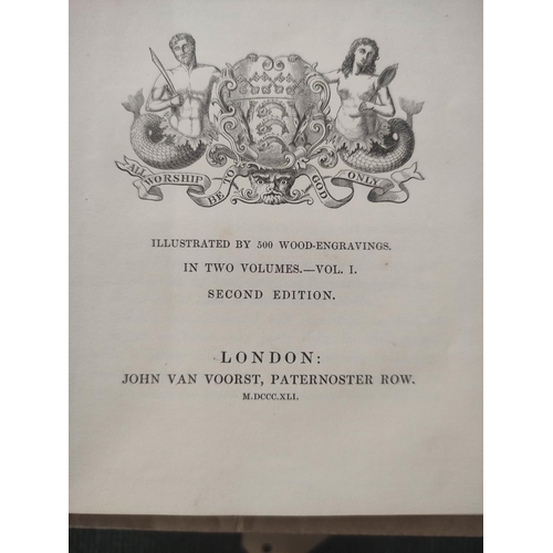 230 - YARRELL WILLIAM.  A History of British Fishes. 2 vols. Many wood engs. Worn orig. cloth. 1... 