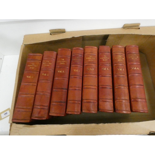 180 - FARINGTON JOSEPH.  The Farington Diary. 8 vols., ed. by James Greig. Frontis & illus. ... 