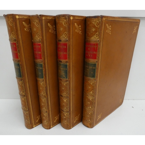 190 - ROBY J.  Traditions of Lancashire. First Series, 2 vols. & Second Series, 2 vols. Eng. plates. C... 