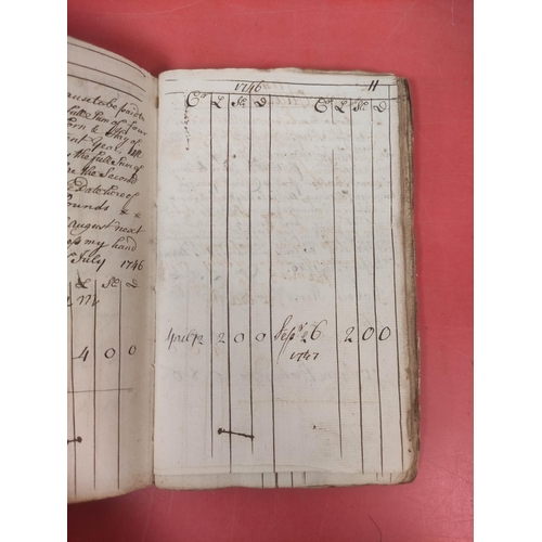 111 - Rothbury Infields.  Corn & Hay Tythe for the Year 1746. Manuscript account pocket-book... 