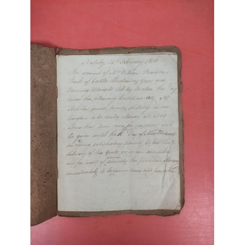 111 - Rothbury Infields.  Corn & Hay Tythe for the Year 1746. Manuscript account pocket-book... 