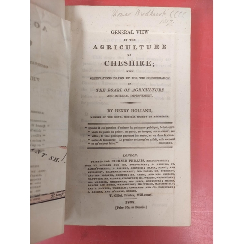 114 - HOLLAND HENRY.  General View of the Agriculture of Cheshire. Fldg. hand col. eng. map. 7 e... 