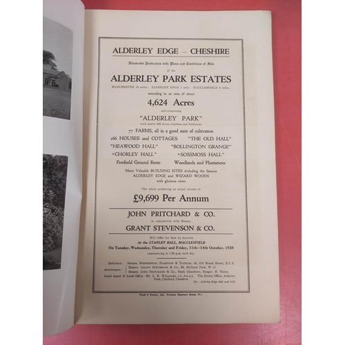 115 - Alderley Park Estates, Cheshire.  Illus. folio sale catalogue (664 lots - 4,624 acres). 1938.... 