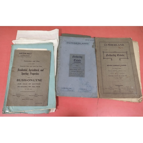 116 - Cumberland - Estate Sales.  Bundle of mainly folio sale particulars & catalogues of es... 