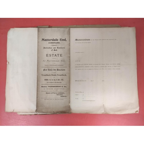 117 - Lake District - Estate & Property Sales.  Bundle of folio & other old particulars ... 