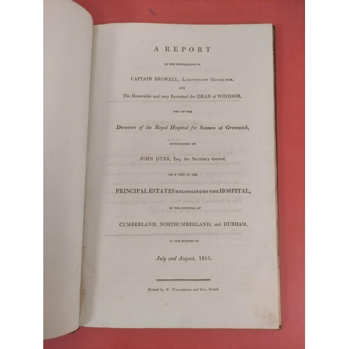 123 - GREENWICH HOSPITAL ESTATES.  Report of the Proceedings of Sir John Colpoys, Sir William Be... 