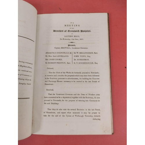 123 - GREENWICH HOSPITAL ESTATES.  Report of the Proceedings of Sir John Colpoys, Sir William Be... 