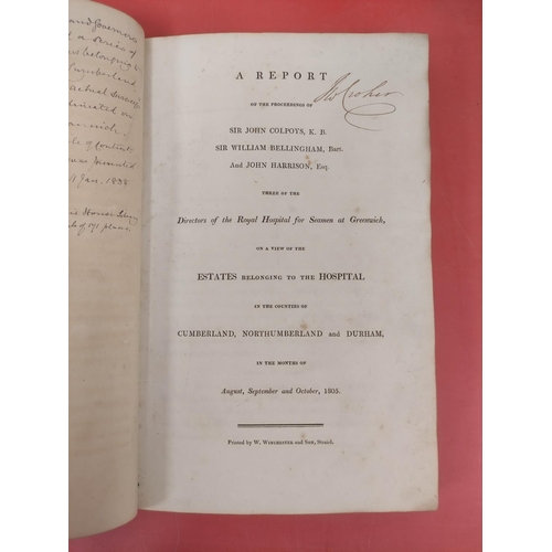 123 - GREENWICH HOSPITAL ESTATES.  Report of the Proceedings of Sir John Colpoys, Sir William Be... 