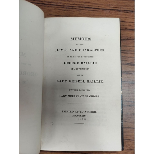 286 - MURRAY LADY, of Stanhope.&nbsp;&nbsp;Memoirs of the Lives & Characters of the Right Honourable G... 