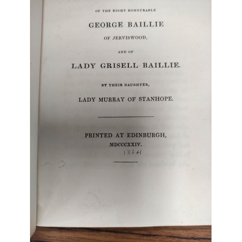 286 - MURRAY LADY, of Stanhope.&nbsp;&nbsp;Memoirs of the Lives & Characters of the Right Honourable G... 