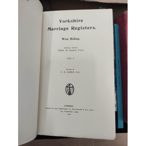 291 - JAMES C. S. (Ed).  Yorkshire Marriage Registers, West Riding. 2 vols. Rebound half calf. 1... 