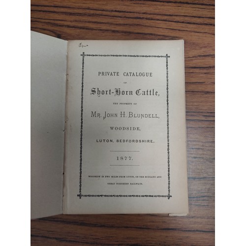 141 - Beef Shorthorn Cattle.  Private Catalogue of the Osgodby Hall Herd of Pure Bred Short Horn... 