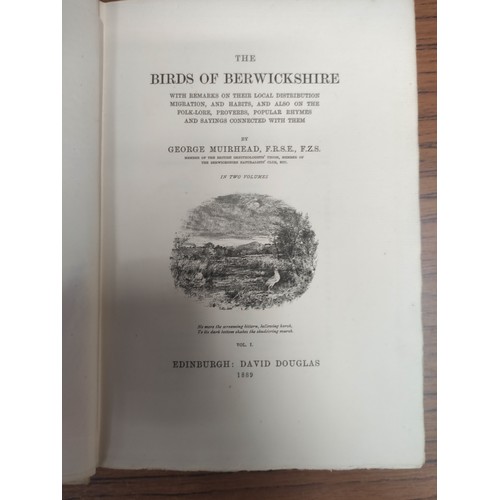 154 - MUIRHEAD GEORGE.  The Birds of Berwickshire. 2 vols. Ltd. ed. 8/100 on hand-made papers. E... 