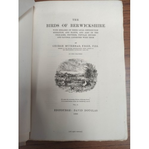 154 - MUIRHEAD GEORGE.  The Birds of Berwickshire. 2 vols. Ltd. ed. 8/100 on hand-made papers. E... 