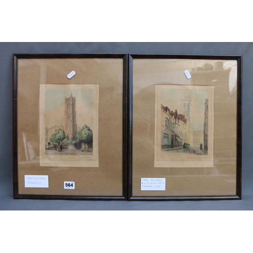 564 - OMER BOUCHERY (French 1882-1962), two French monument street scenes, pencil signed lithographs, prin... 