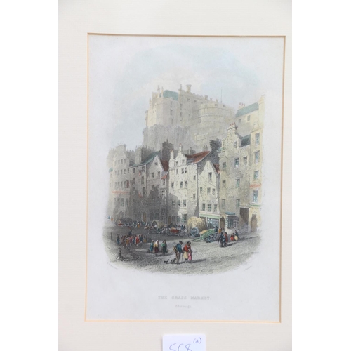 568 - ROBERT GIBB, The Thin Red Line, print, 28cm x 54cm, also a lithograph of the Grass Market Edinburgh.... 