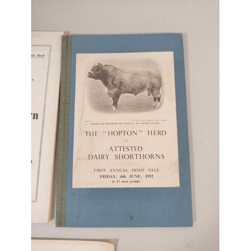 142 - Dairy Shorthorn Sale Catalogues for Hopton Hall, 1952; Kinmell, 1969 & Hinxhill, 1970. The Hinxh... 