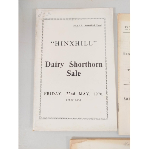 142A - Dairy Shorthorn Sale Catalogues for Caudle, 1969; Kinmel, 1969 & Hinxhill, 1970. The Hinxhi... 