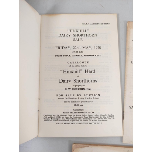 142A - Dairy Shorthorn Sale Catalogues for Caudle, 1969; Kinmel, 1969 & Hinxhill, 1970. The Hinxhi... 