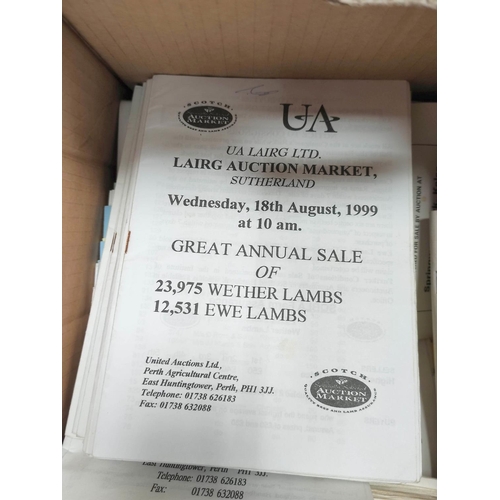 147 - Scottish Sheep Sale Catalogues.  A large carton incl. Lairg, St. Boswells & Kelso. Lat... 